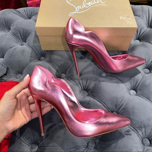 Christian Louboutin Shoes - New Size 38 Christian Louboutin Hot Chick Metallic Pink Heels